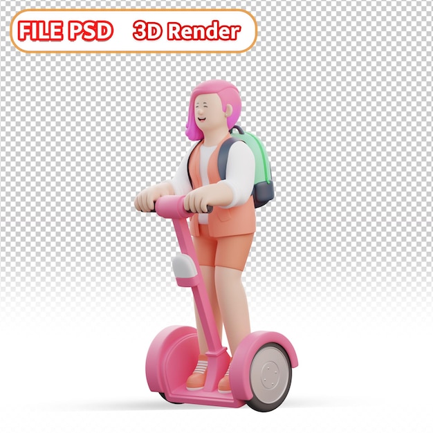 PSD bicicleta 3d com garota