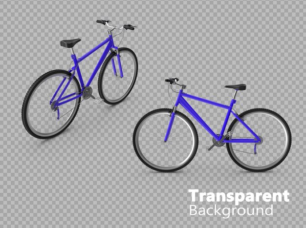 PSD bicicleta azul em fundo transparente