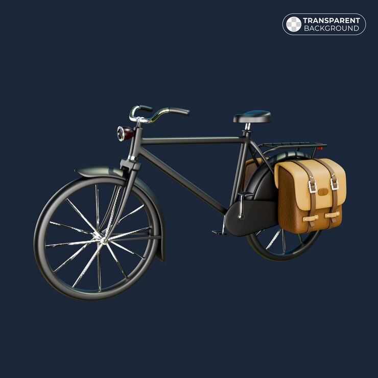 PSD una bicicleta con una bolsa que dice transat en ella