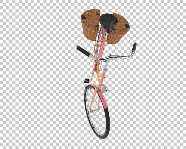 PSD bicicleta clássica com cesta isolada em fundo transparente ilustração de renderização 3d