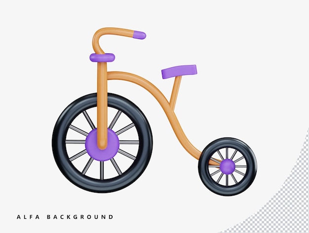 Bicicleta com ilustração de ícone vetorial de renderização em 3d