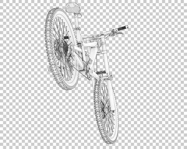 Bicicleta de montanha isolada na ilustração de renderização 3d de fundo transparente