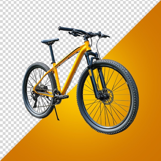 PSD bicicleta de montanha laranja em fundo transparente