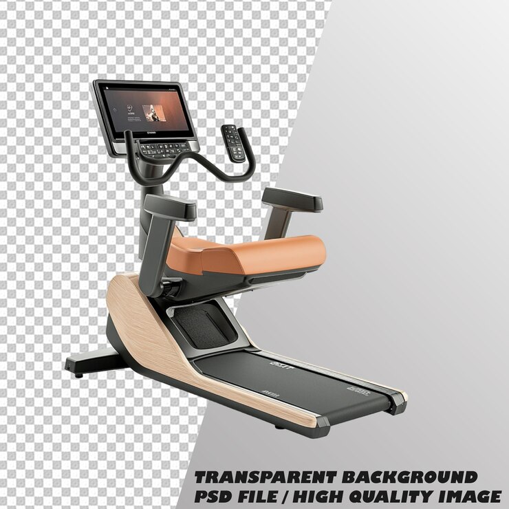 PSD bicicleta de ejercicio aislada en el archivo psd de fondo transparente