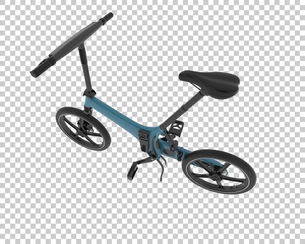 PSD bicicleta eléctrica plegable aislada sobre fondo transparente ilustración de renderizado 3d