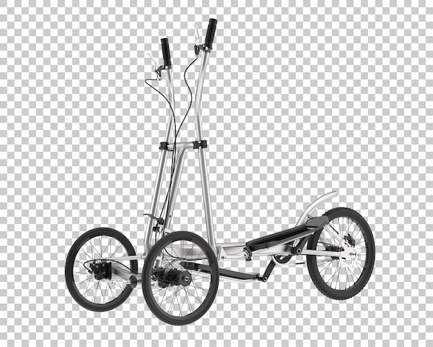 Bicicleta elíptica aislada sobre fondo transparente ilustración de renderizado 3d