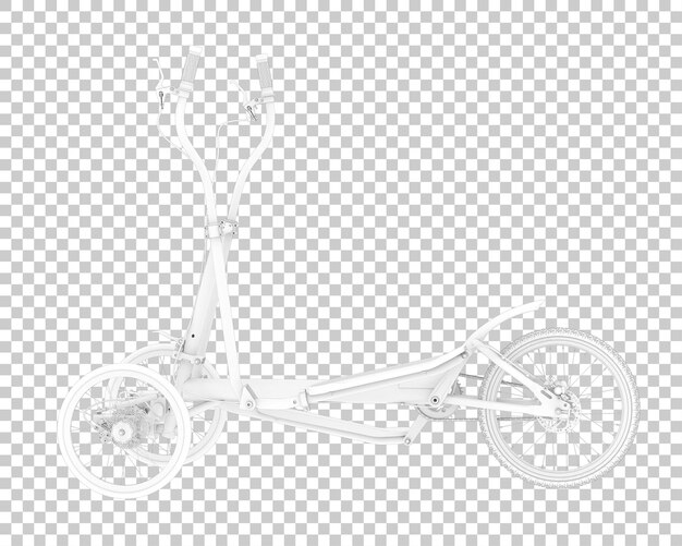 Bicicleta elíptica aislada sobre fondo transparente Ilustración de renderizado 3d