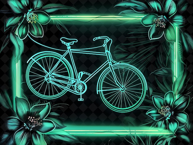 PSD una bicicleta con un marco verde que dice bicicleta en él