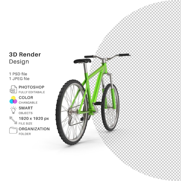 Bicicleta modelado 3d archivo psd bicicleta realista