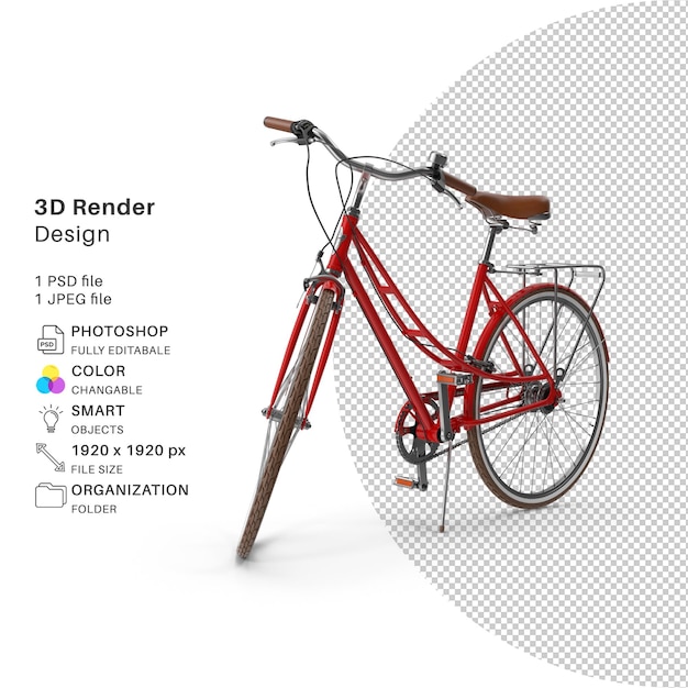 Bicicleta modelagem 3d arquivo psd bicicleta realista