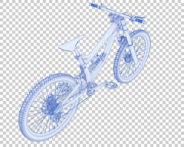 Bicicleta de montaña aislada en un fondo transparente Ilustración de renderización 3D