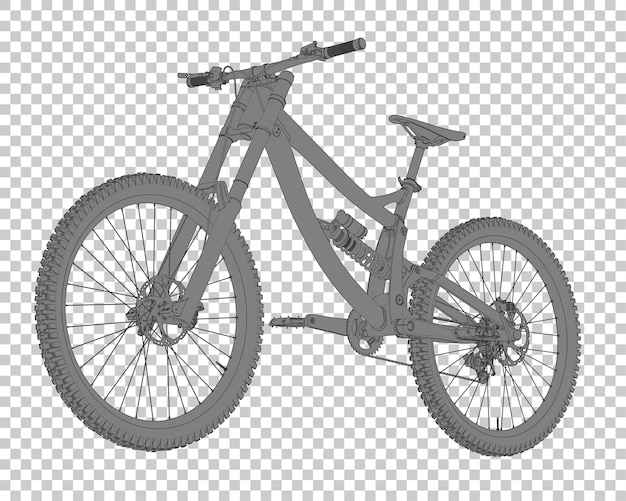 Bicicleta de montaña aislada en un fondo transparente Ilustración de renderización 3D