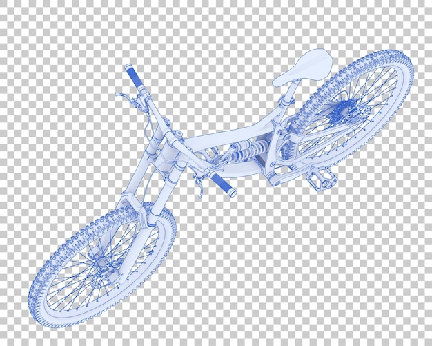 Bicicleta de montaña aislada en un fondo transparente Ilustración de renderización 3D