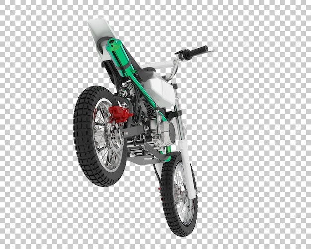 Bicicleta de motocross en ilustración de renderizado 3d de fondo transparente