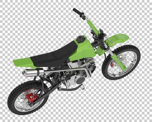 Bicicleta de motocross en ilustración de renderizado 3d de fondo transparente