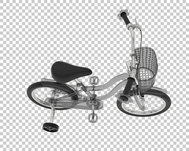 Una bicicleta de niño aislada en el fondo Ilustración de renderización 3D