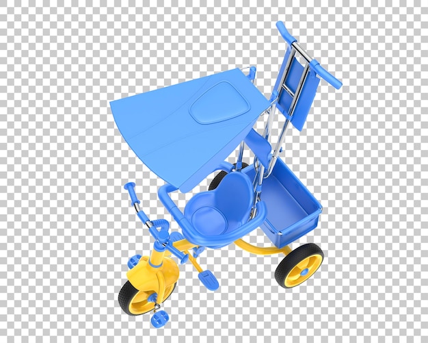 La bicicleta de los niños aislada en un fondo transparente Ilustración de renderización en 3D