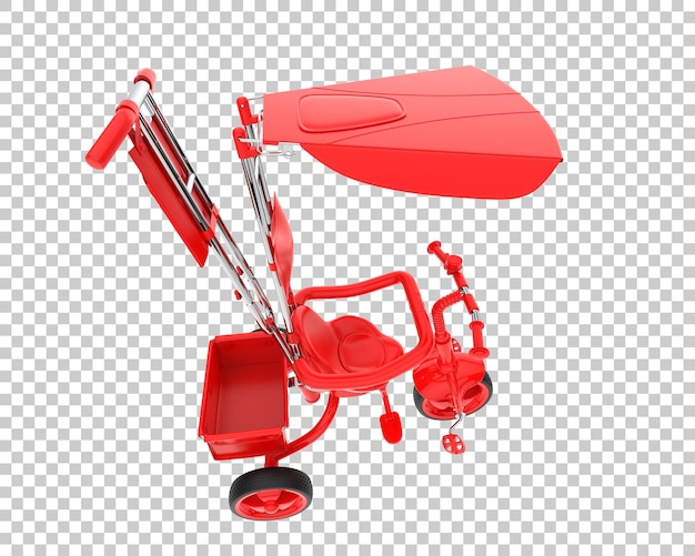 La bicicleta de los niños aislada en un fondo transparente Ilustración de renderización en 3D