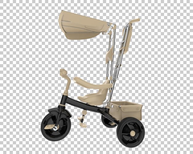 La bicicleta de los niños aislada en un fondo transparente Ilustración de renderización en 3D