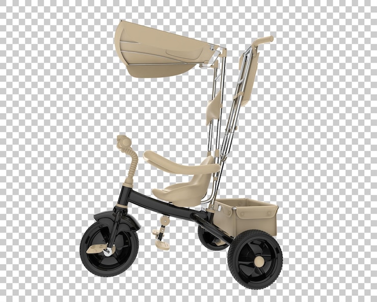 PSD la bicicleta de los niños aislada en un fondo transparente ilustración de renderización en 3d