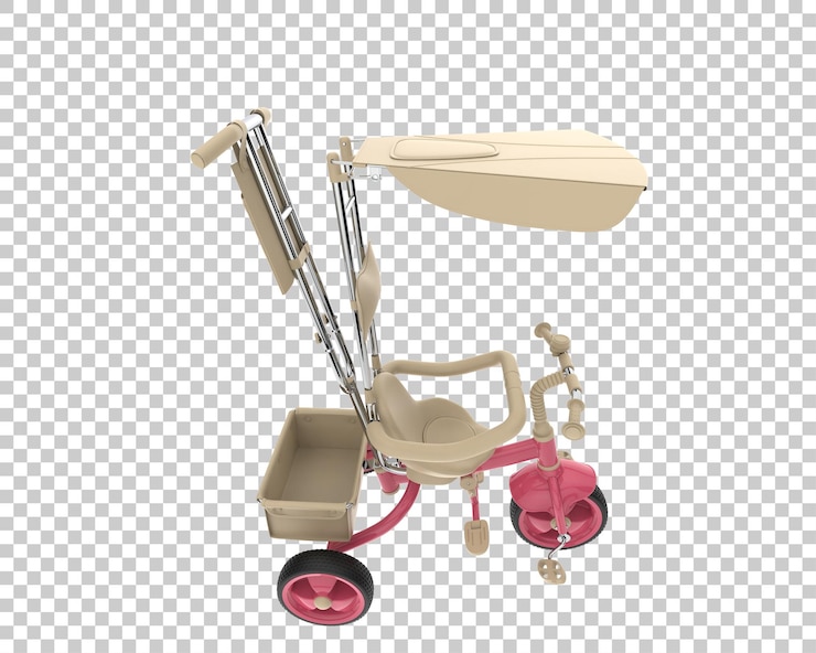 PSD la bicicleta de los niños aislada en un fondo transparente ilustración de renderización en 3d