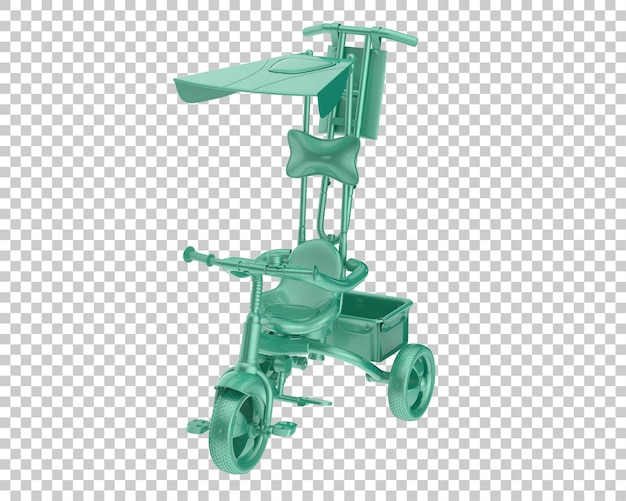 La bicicleta de los niños aislada en un fondo transparente Ilustración de renderización en 3D