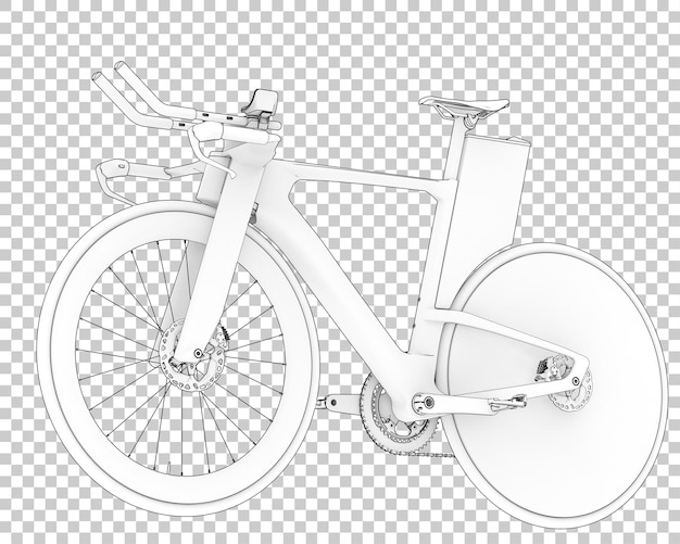 PSD bicicleta rápida aislada en la ilustración de renderizado 3d de fondo transparente
