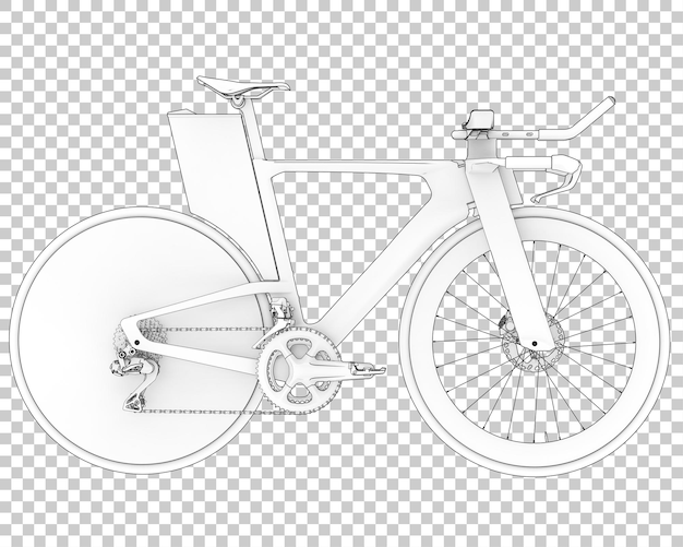 Bicicleta rápida aislada en la ilustración de renderizado 3d de fondo transparente