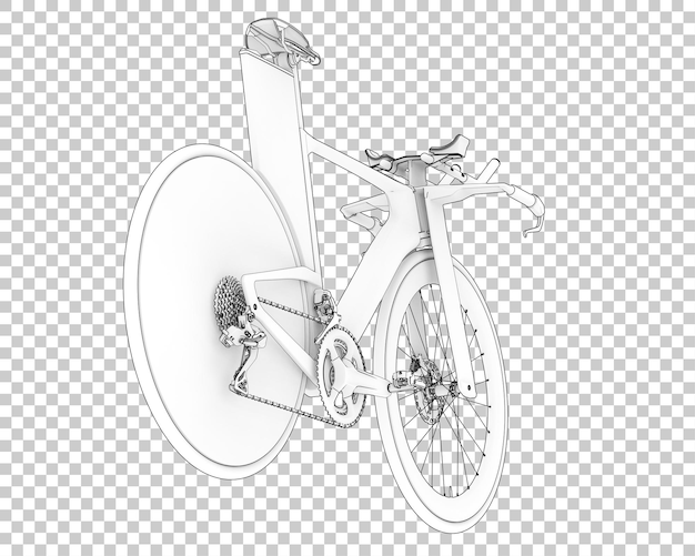 Bicicleta rápida aislada en la ilustración de renderizado 3d de fondo transparente