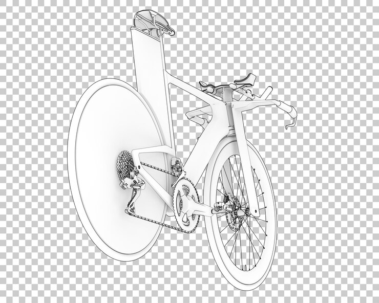PSD bicicleta rápida aislada en la ilustración de renderizado 3d de fondo transparente