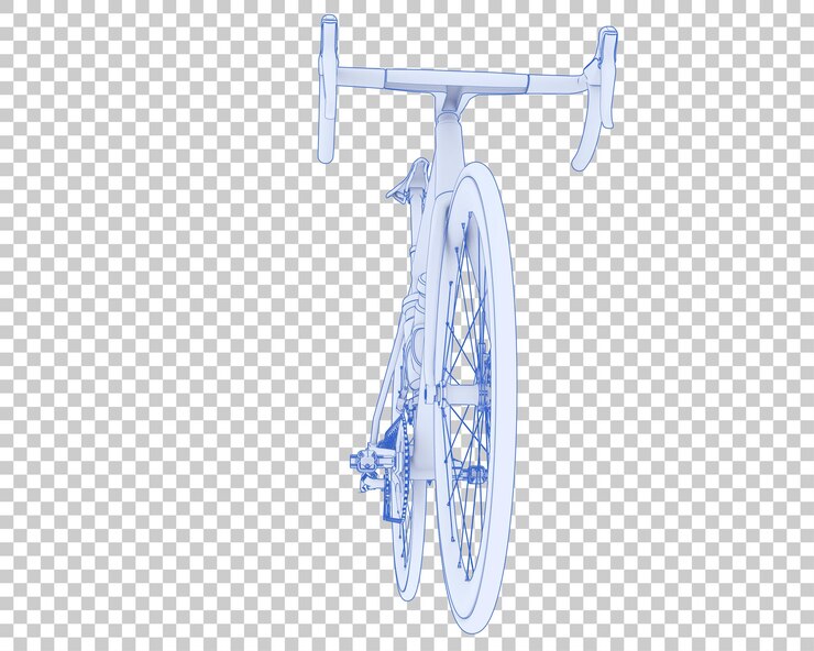 PSD bicicleta rápida aislada en la ilustración de renderizado 3d de fondo transparente