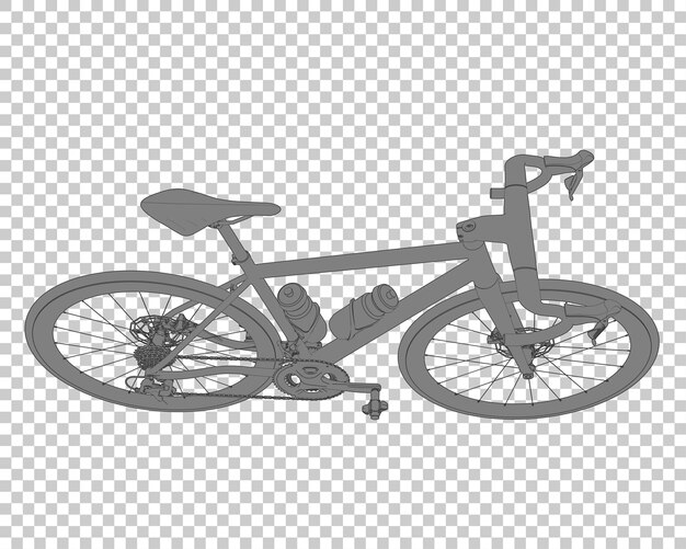 PSD bicicleta rápida aislada en la ilustración de renderizado 3d de fondo transparente