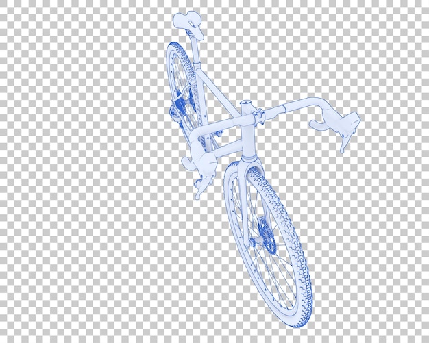 Bicicleta rápida aislada en la ilustración de renderizado 3d de fondo transparente