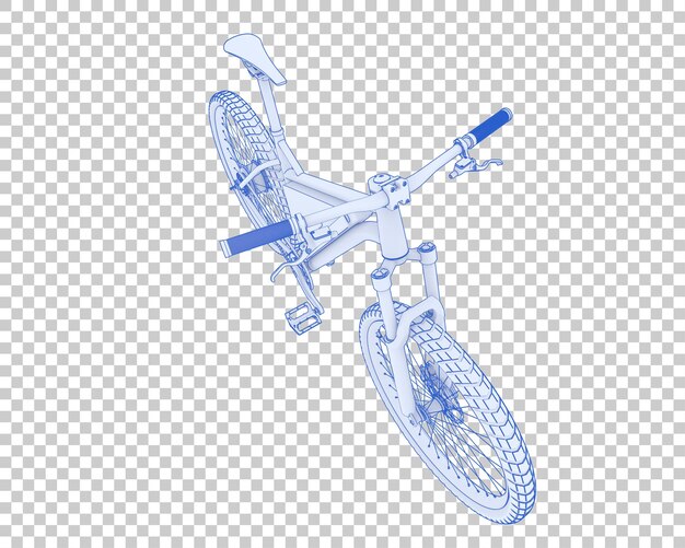Bicicleta rápida aislada en la ilustración de renderizado 3d de fondo transparente