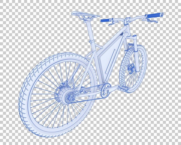 Bicicleta rápida aislada en la ilustración de renderizado 3d de fondo transparente