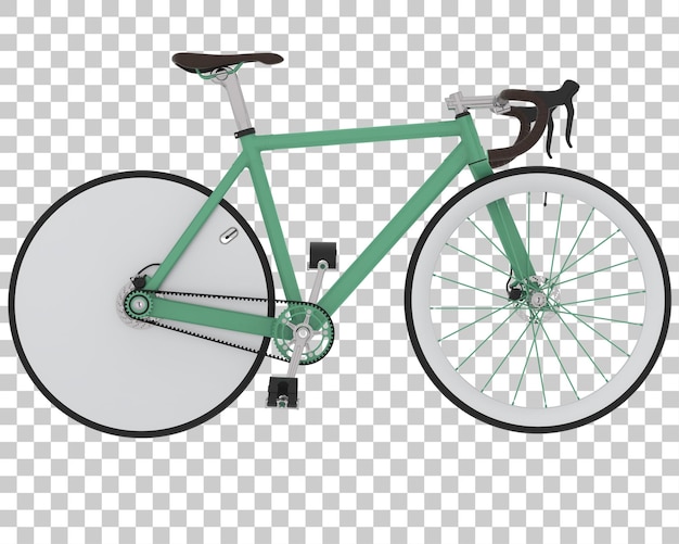 Bicicleta rápida en la ilustración de renderizado 3d de fondo transparente