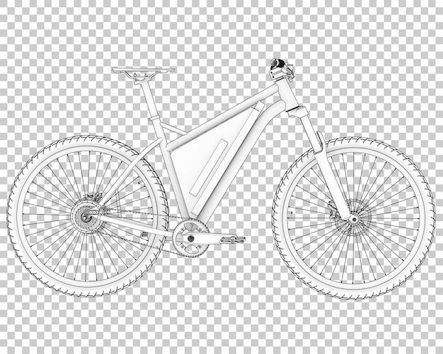 PSD bicicleta rápida isolada na ilustração de renderização 3d de fundo transparente