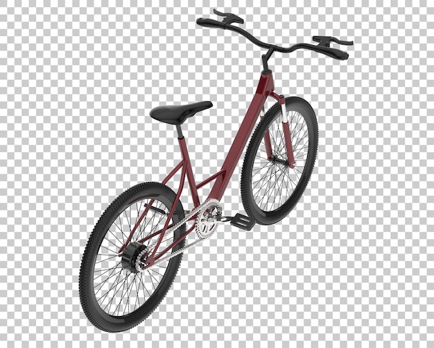 Bicicleta realista aislada en la ilustración de representación 3d de fondo transparente