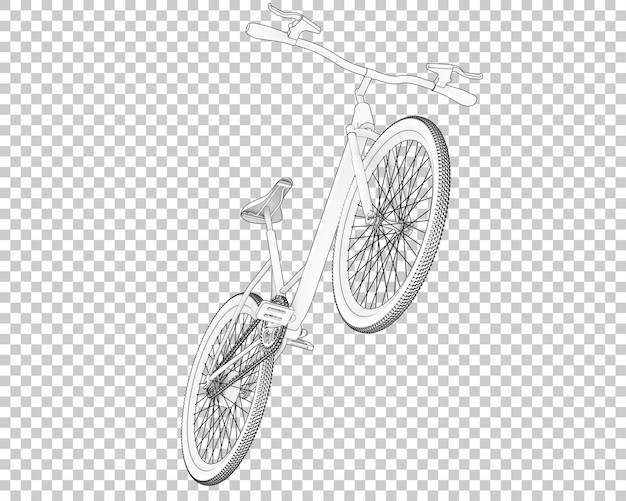 PSD bicicleta realista aislada en la ilustración de representación 3d de fondo transparente