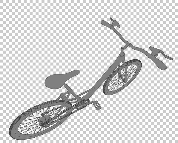 PSD bicicleta realista aislada en la ilustración de representación 3d de fondo transparente