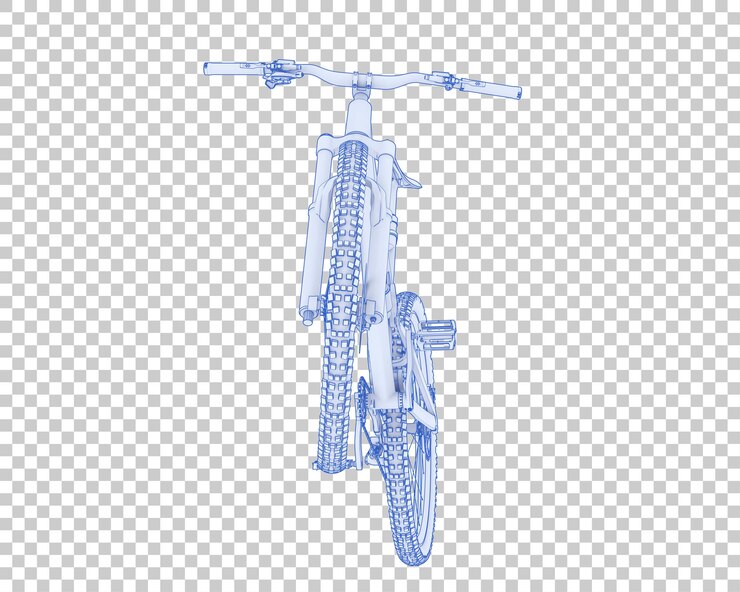PSD bicicleta realista aislada en la ilustración de representación 3d de fondo transparente
