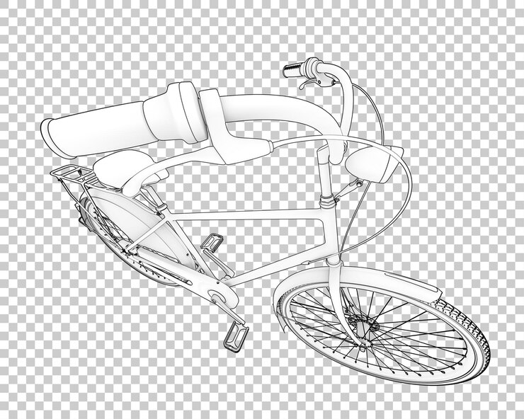 PSD bicicleta realista aislada en la ilustración de representación 3d de fondo transparente