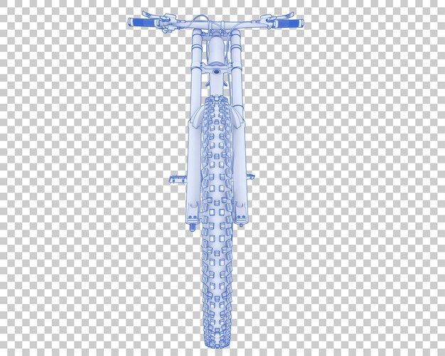 Bicicleta realista aislada en la ilustración de representación 3d de fondo transparente