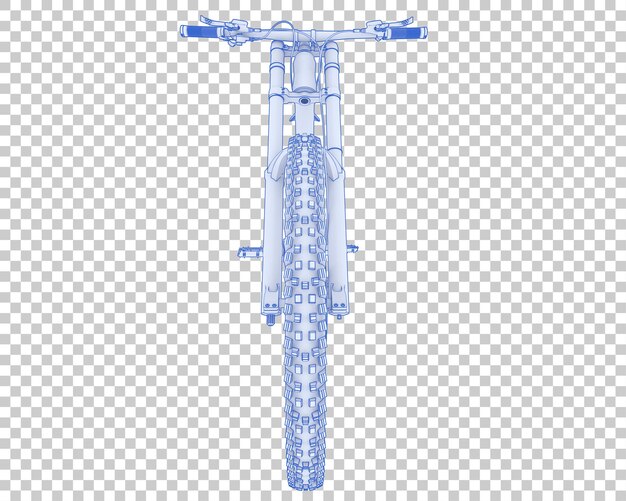 PSD bicicleta realista aislada en la ilustración de representación 3d de fondo transparente