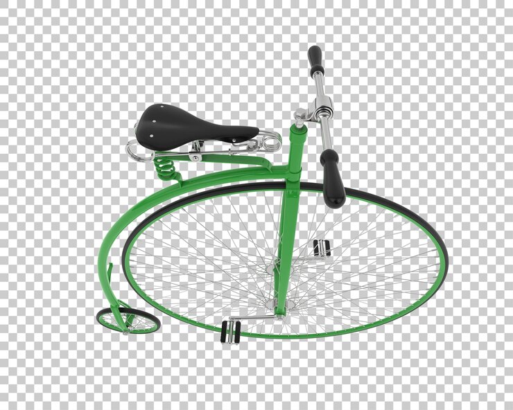 PSD bicicleta retro aislada en un fondo transparente ilustración de renderización 3d