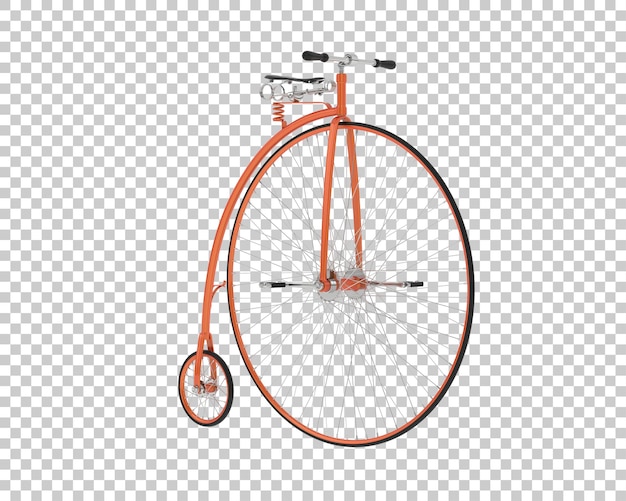 PSD bicicleta retro aislada en un fondo transparente ilustración de renderización 3d