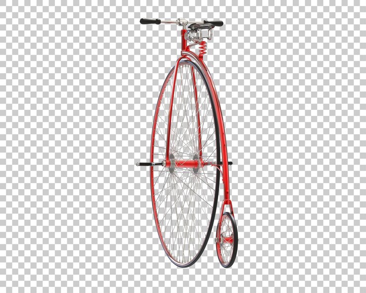 PSD bicicleta retro aislada en un fondo transparente ilustración de renderización 3d