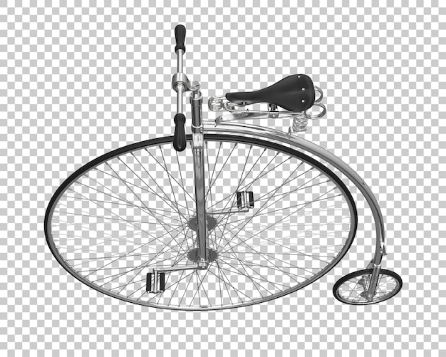 Bicicleta retro aislada en un fondo transparente Ilustración de renderización 3D