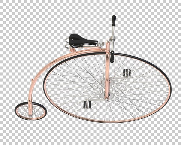 PSD bicicleta retro aislada en un fondo transparente ilustración de renderización 3d