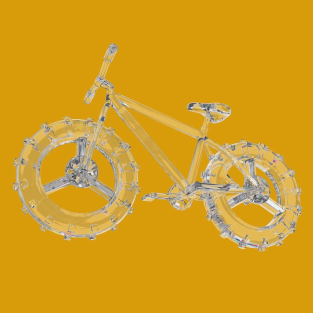 una bicicleta con una rueda que tiene una rueda en ella